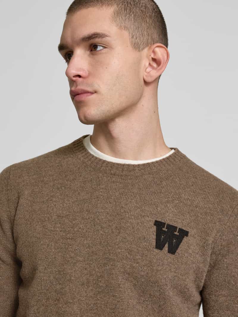 Wood Wollen pullover in gebreide look