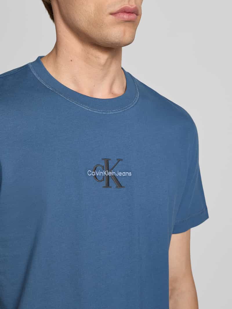 Calvin Klein Jeans T-shirt met ronde hals en labelstitching