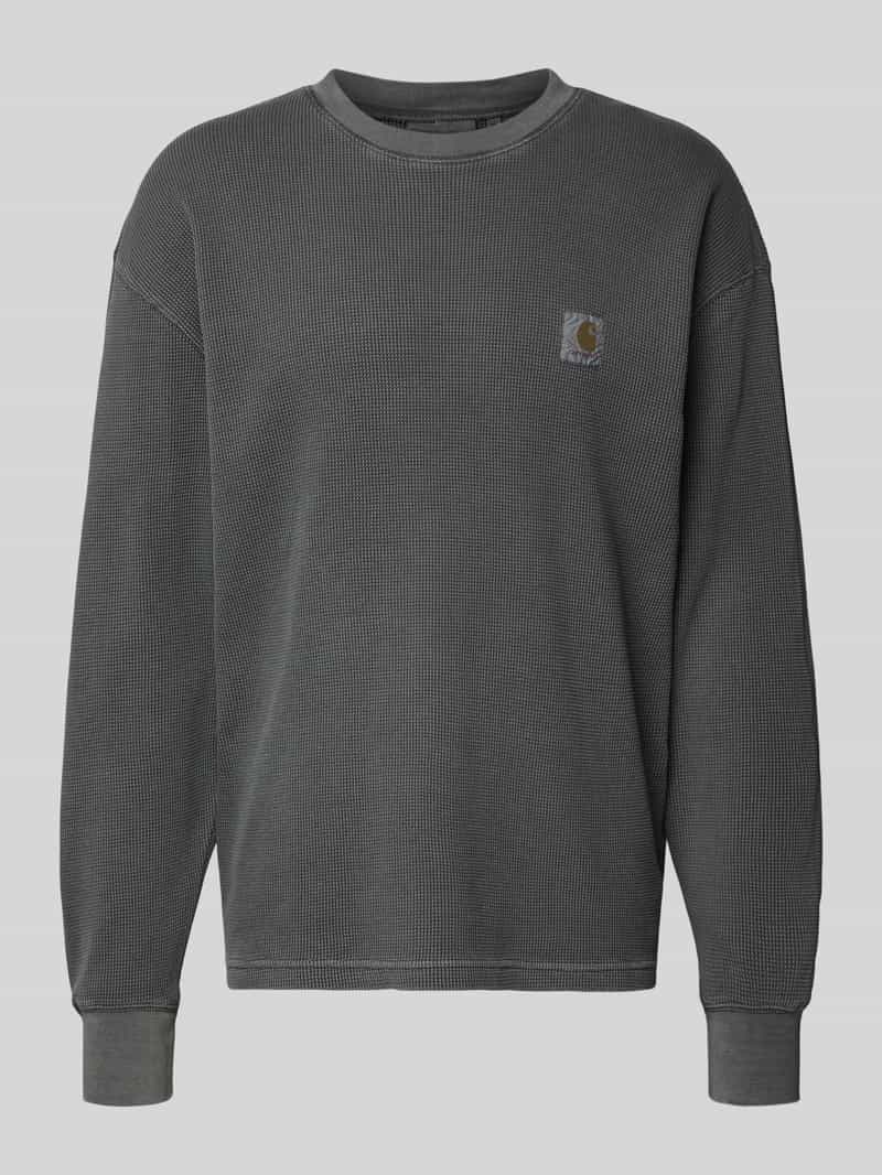 Carhartt Work In Progress Shirt met lange mouwen structuurmotief en ronde hals