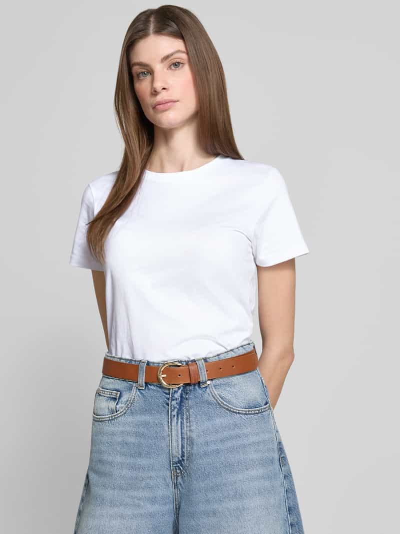 Joop! T-shirt met labelstitching en ronde hals