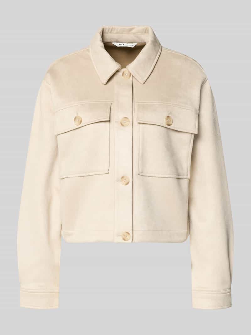 Regular fit jack in leerlook met borstklepzakken model 'BELICIA LIFE'