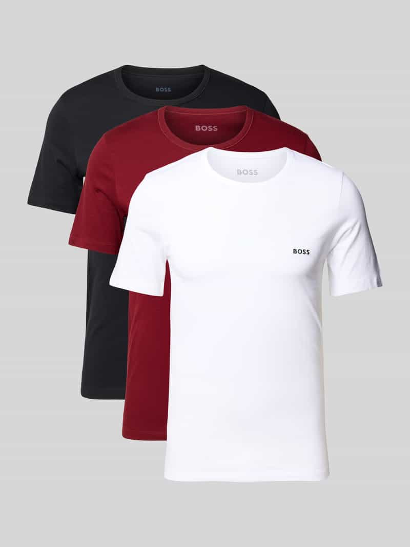 Boss Regular fit T-shirt van puur katoen in een set van 3 stuks