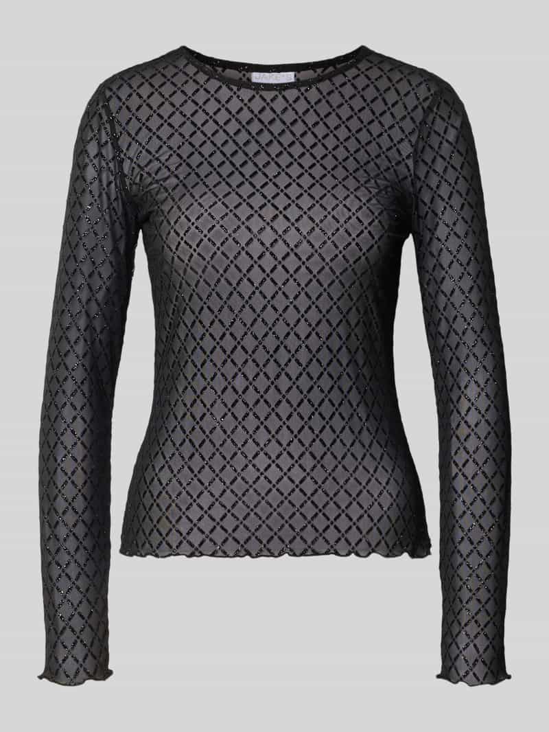Jake*s Collection Shirt met lange mouwen in semi-transparant design
