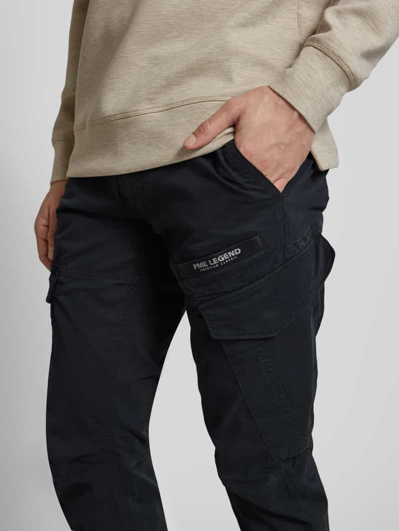 PME Legend Tapered fit cargobroek met labelprint model 'NORDROP'