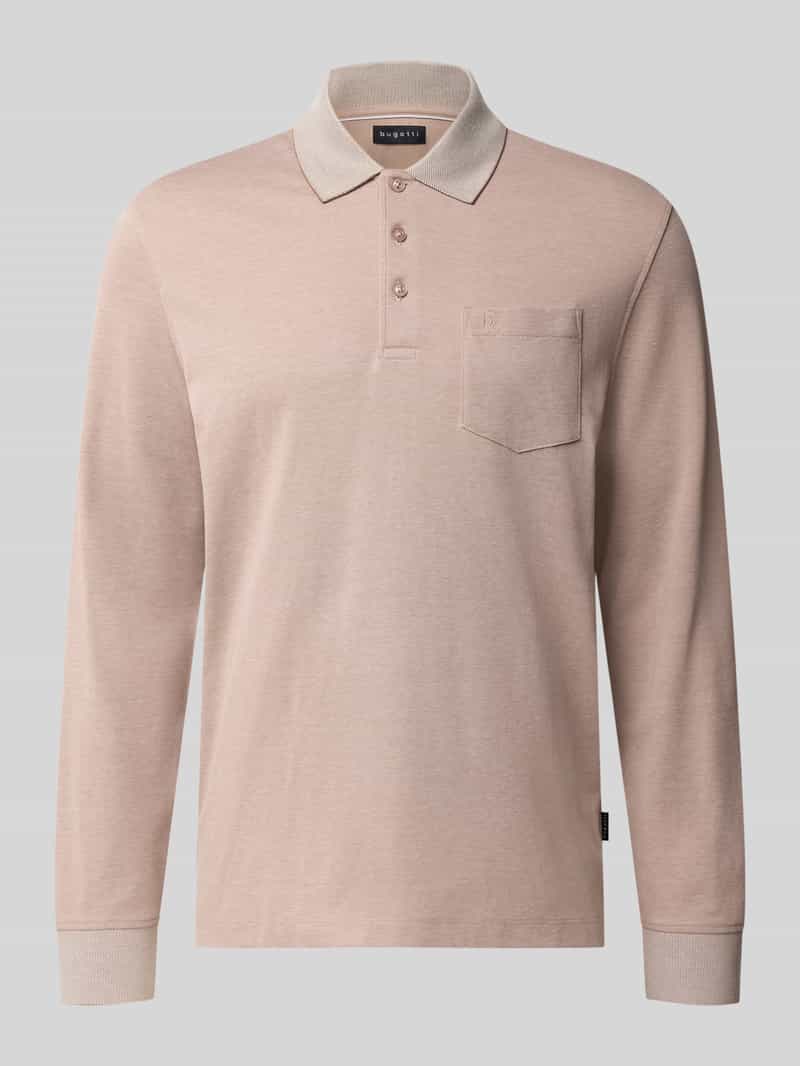 Bugatti regular fit poloshirt van katoenmix met borstzak
