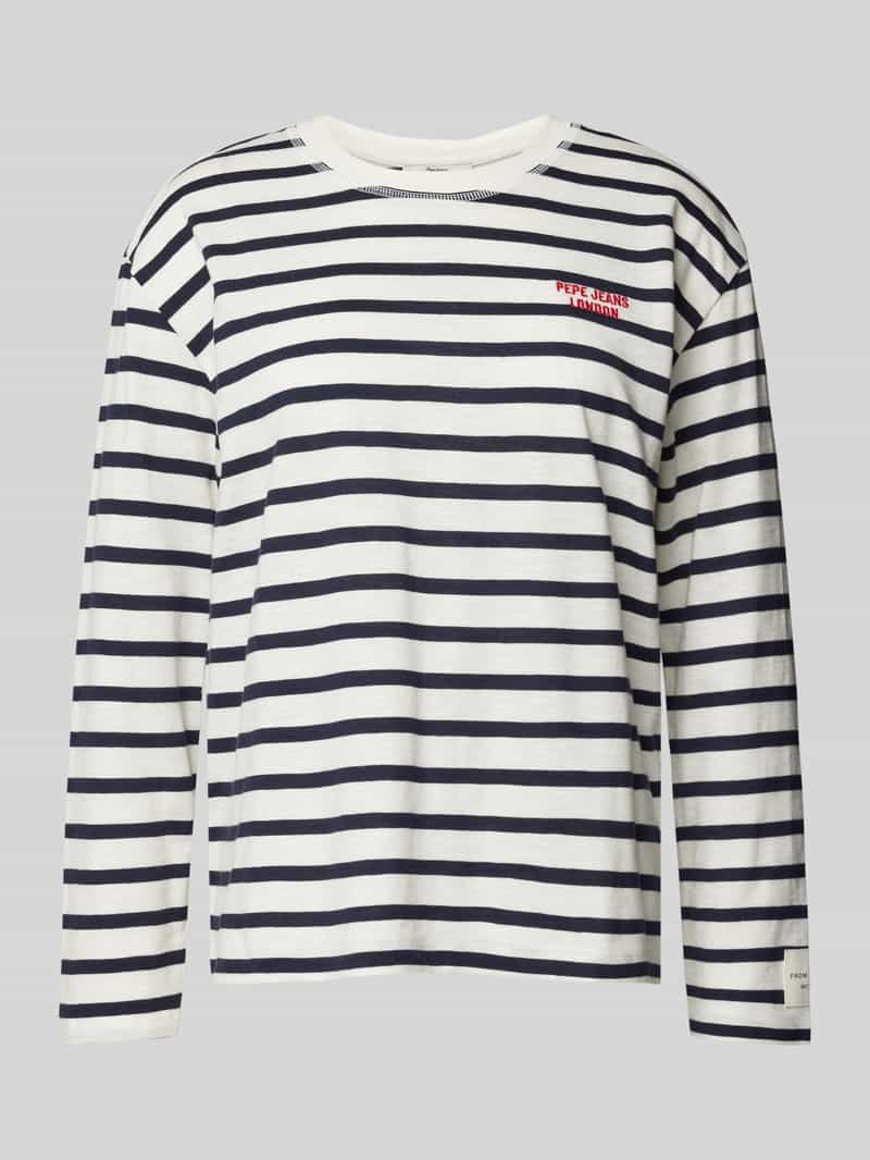 Pepe Jeans Shirt met lange mouwen en labelstitching model 'RIO'