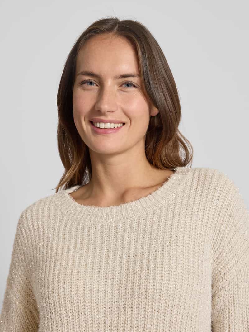 comma Oversized gebreide pullover met ribboorden