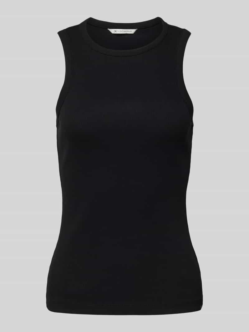 Tom Tailor Denim Slim fit tanktop van katoenmix met geribde look