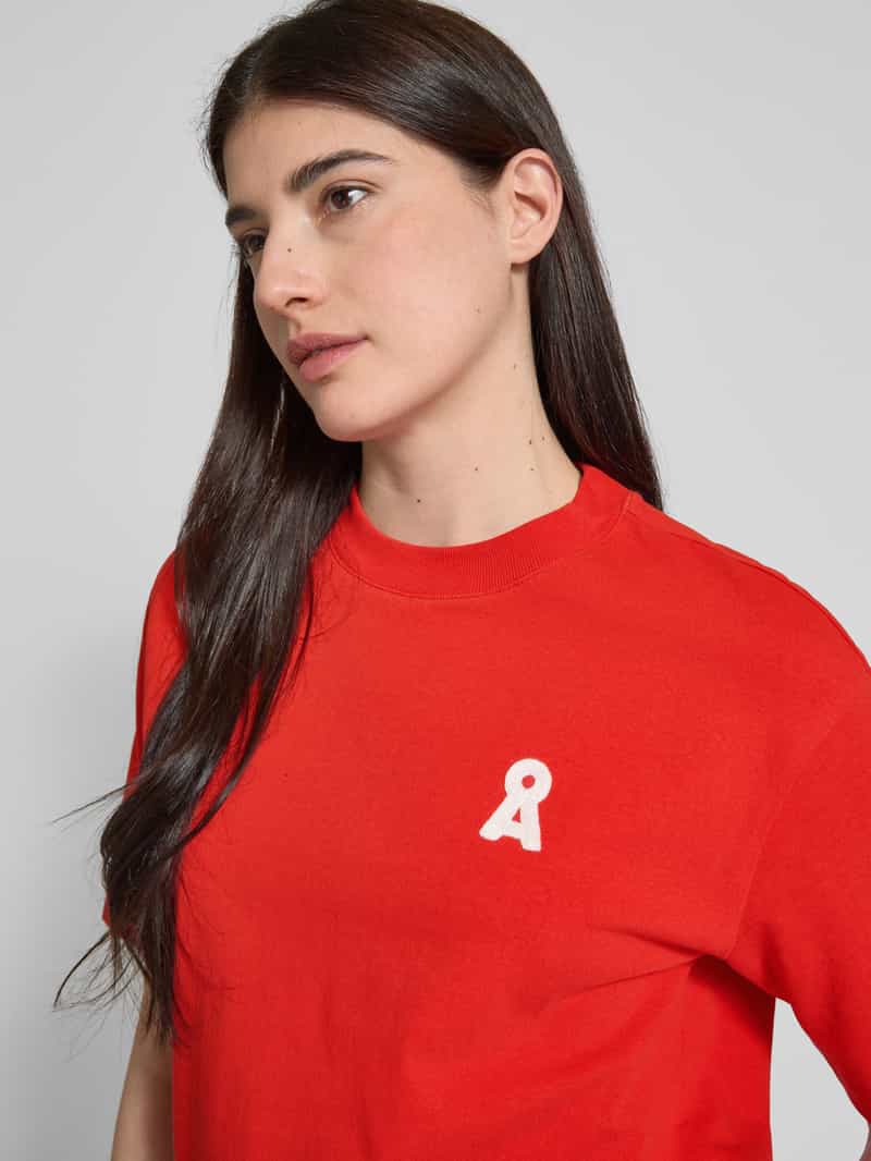 ARMEDANGELS T-shirt met geribde ronde hals model 'TARJAA'