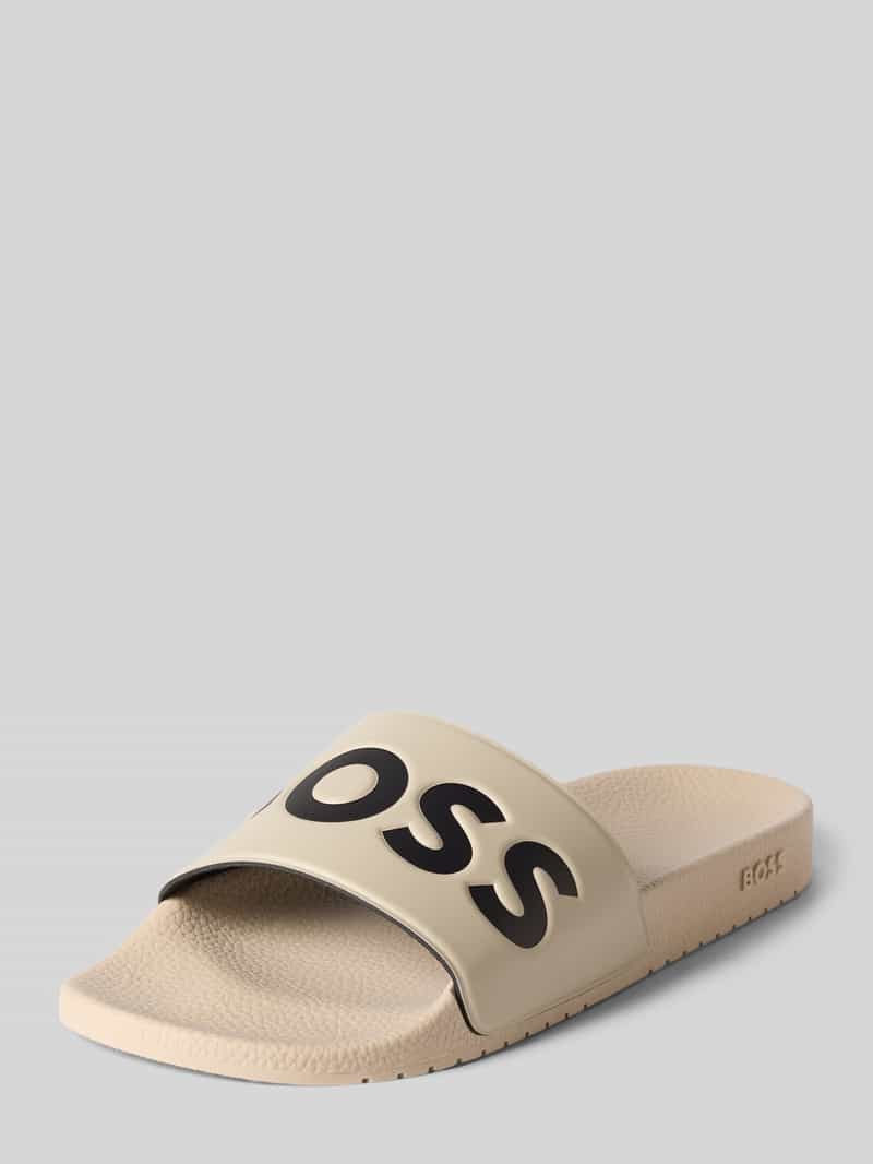 Badslippers met label in reliëf model 'ARYEH'