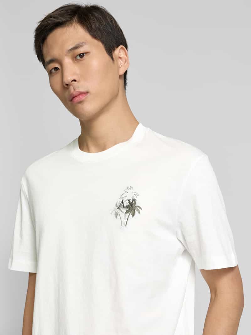 Armani Exchange T-shirt met labelstitching