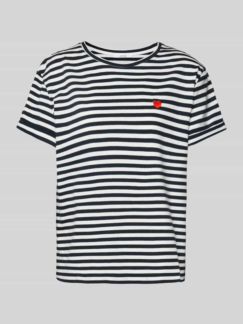 Opus T-shirt met motiefstitching model 'Serz'