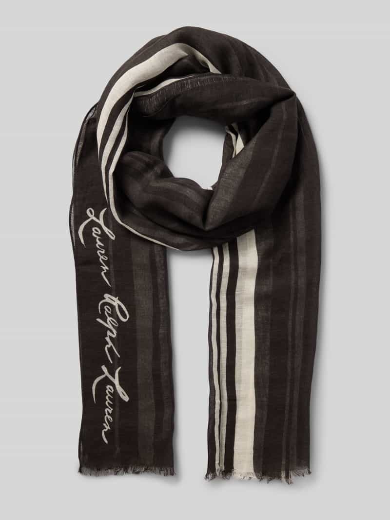 Lauren Ralph Lauren Sjaal van viscosemix met franjes