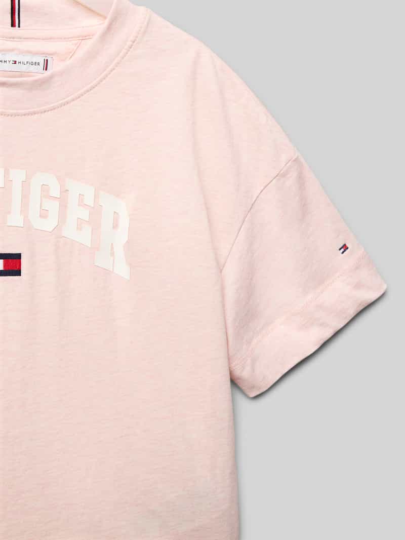 Tommy Hilfiger Teens T-shirt met ronde hals en labelstitching