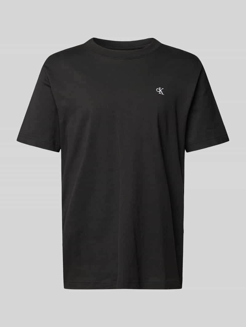 Calvin Klein Jeans T-shirt met geribde ronde hals