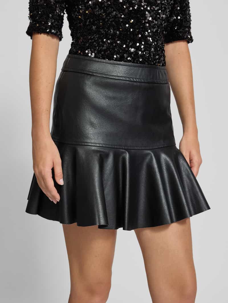 bardot Minirok in leerlook