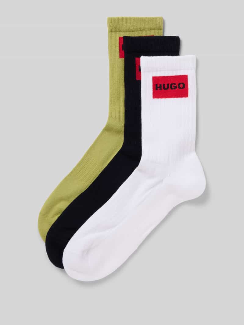 HUGO Sokken met labeldetail in een set van 3 paar