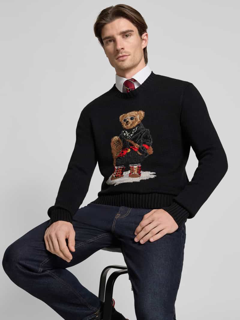 Polo Ralph Lauren Gebreide pullover van een mix van katoen en kasjmier met motiefprint