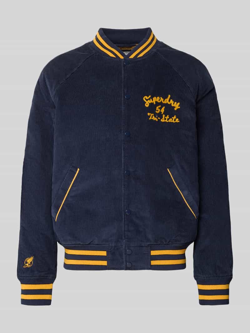 College-jack van corduroy met labelstitching
