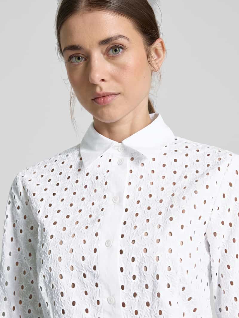 MAX&Co. Regular fit overhemdblouse met broderie anglaise model 'JAMAICA'