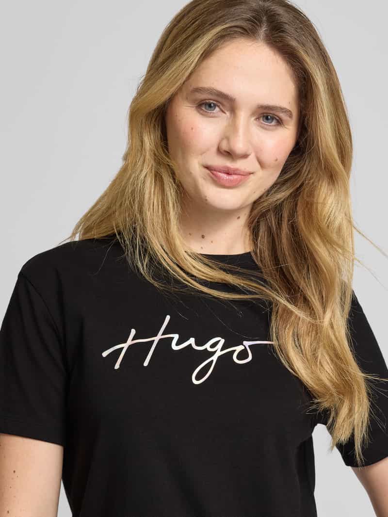 HUGO T-shirt met labelprint model 'Damacia'