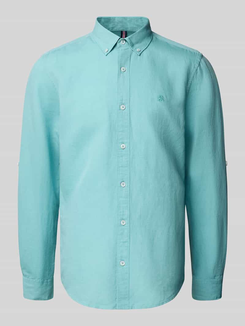 Lerros Regular fit linnen overhemd met button-downkraag