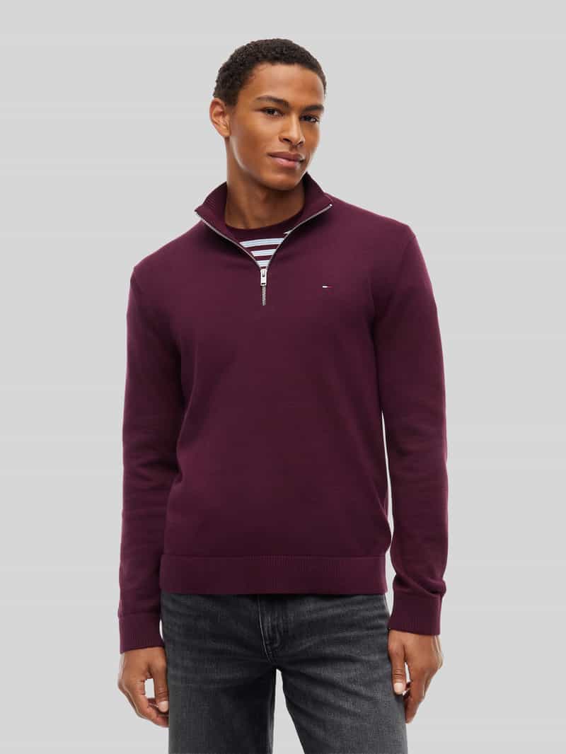 Tommy Jeans katoenen regular fit gebreide trui - calypso berry, foto 4