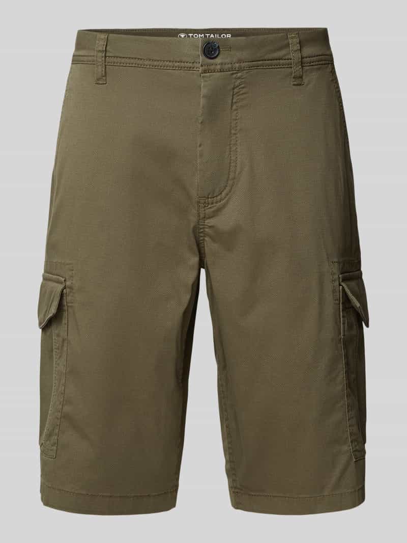 Tom Tailor Regular fit korte cargobroek van katoenmix