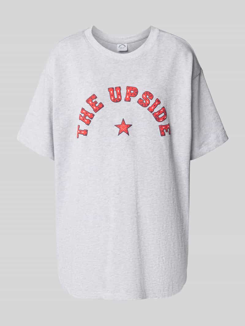 The Upside Oversized T-shirt met labelprint en ronde hals