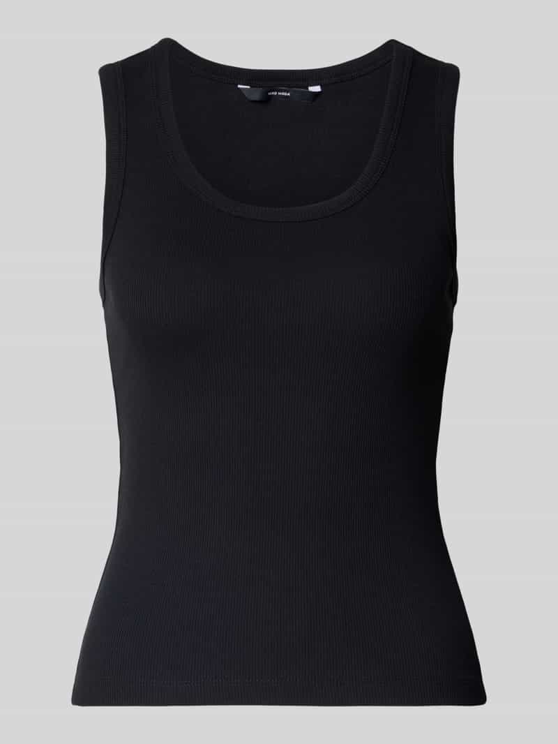 slim fit top van katoenmix model 'CHLOE'