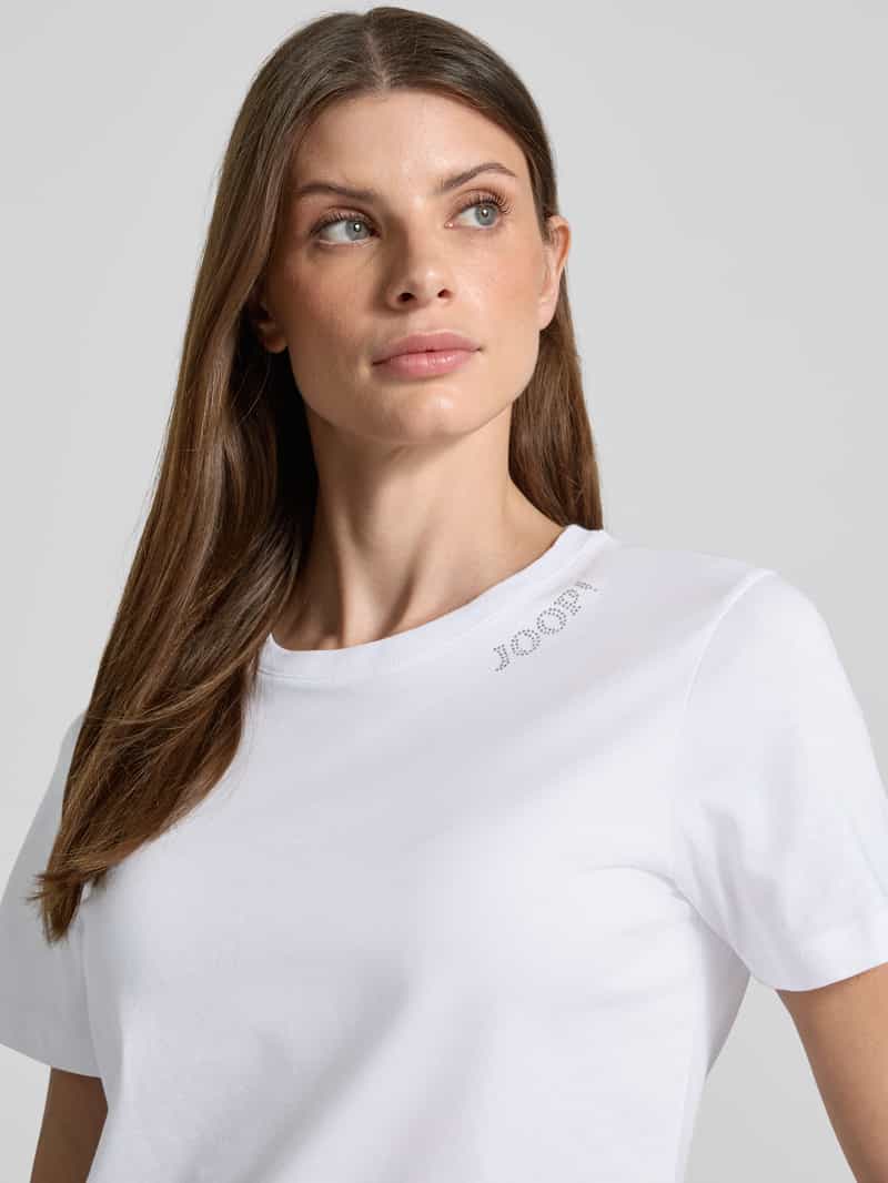 Joop! T-shirt met strass-steentjes en ronde hals