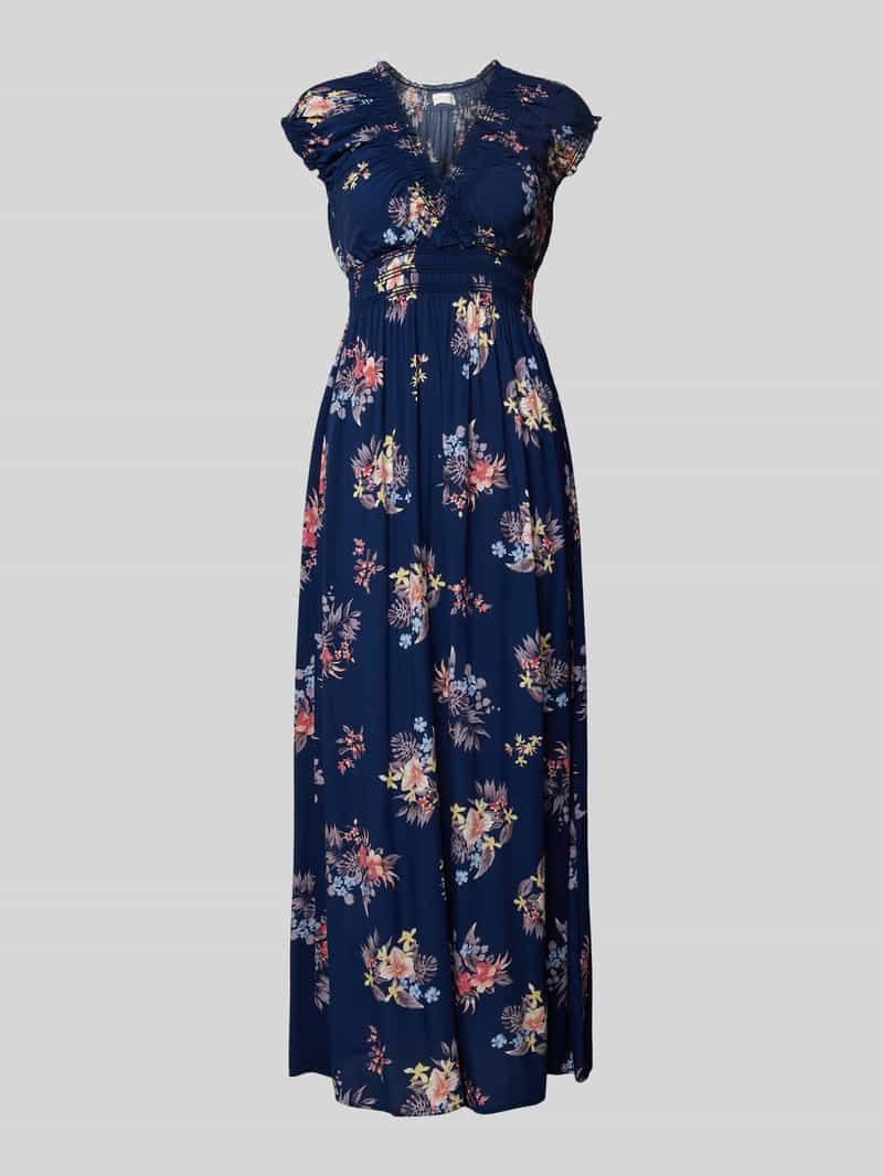 Apricot Midi-jurk van viscose met bloemenmotief