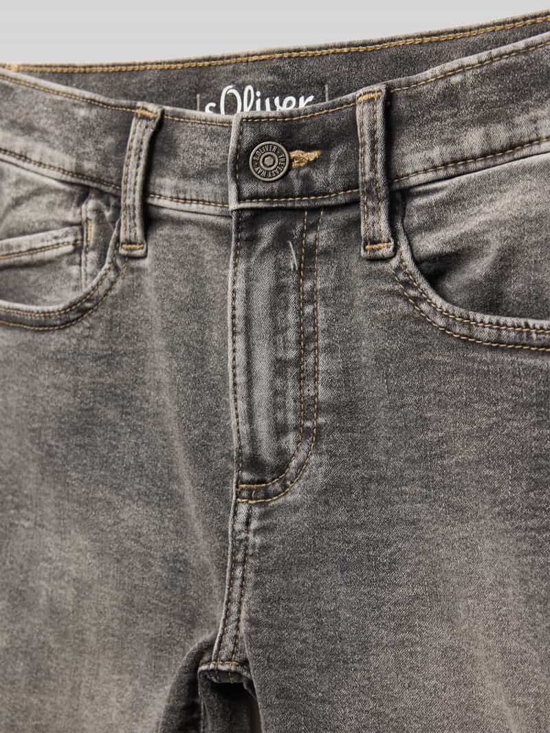 s.Oliver RED LABEL Korte slim fit jeans van katoenmix