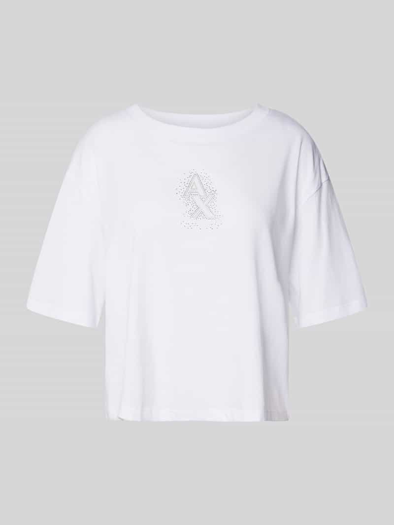 Armani Exchange Kort T-shirt met labelprint