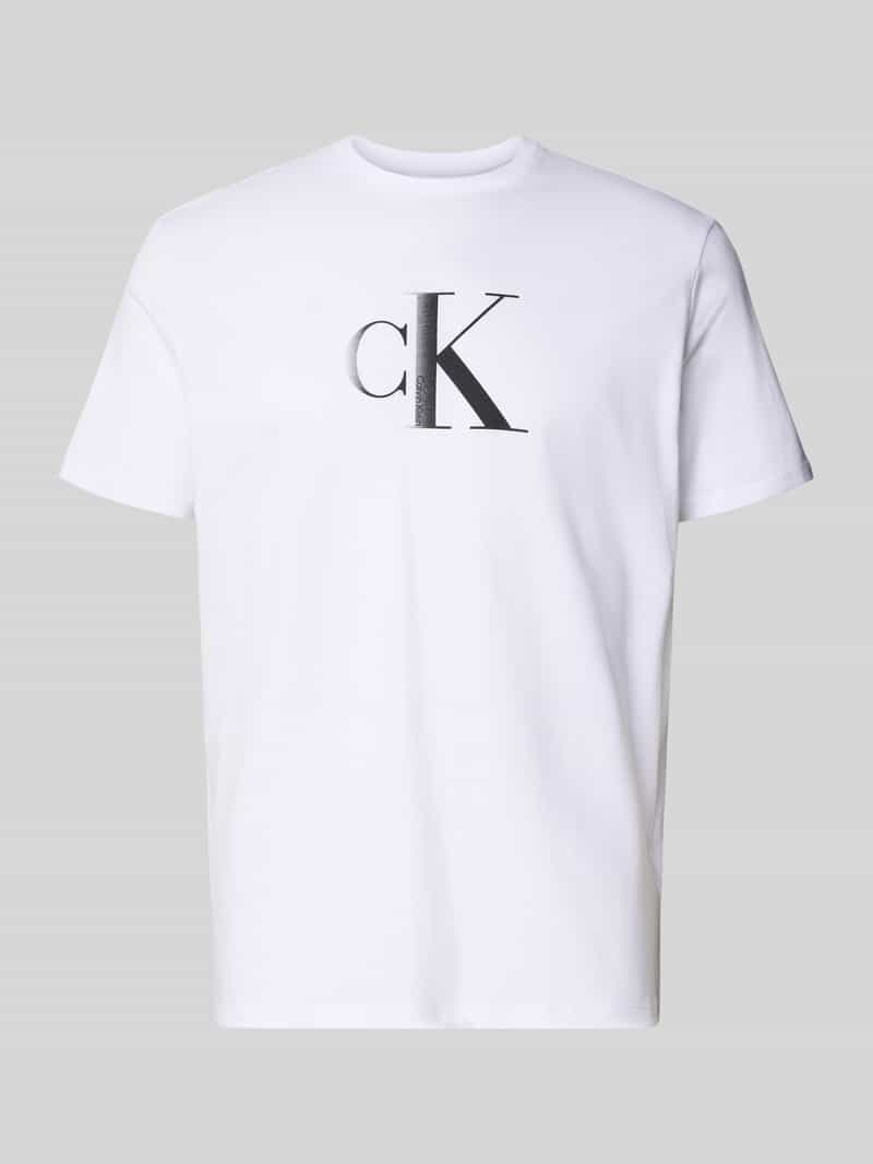 Calvin Klein Jeans Regular fit T-shirt van puur katoen met logoprint