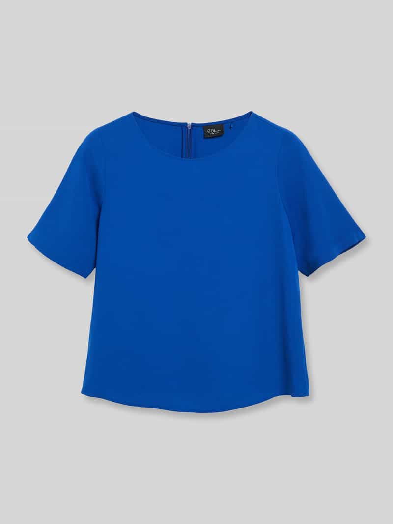 S.Oliver BLACK LABEL Regular fit blouse met korte mouwen met boothals