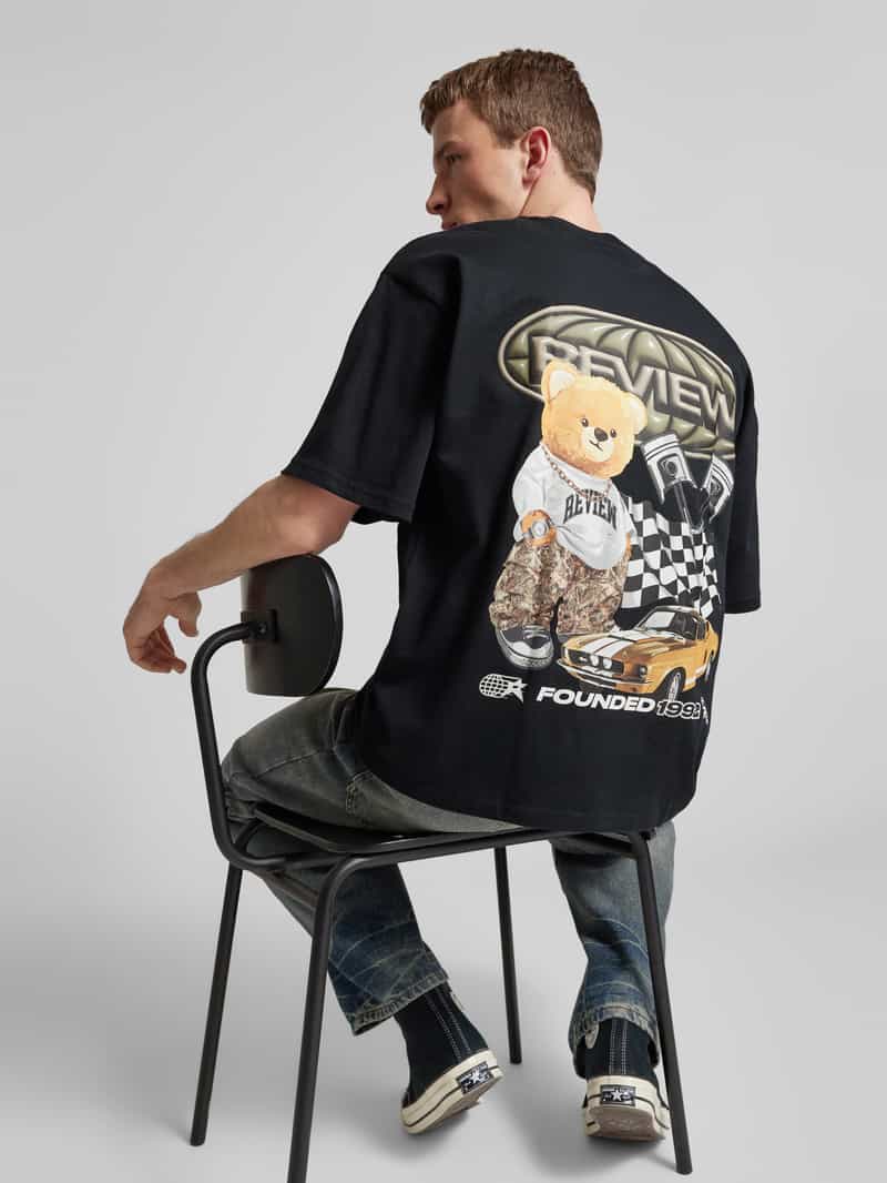 REVIEW Oversized T-shirt met labelprint