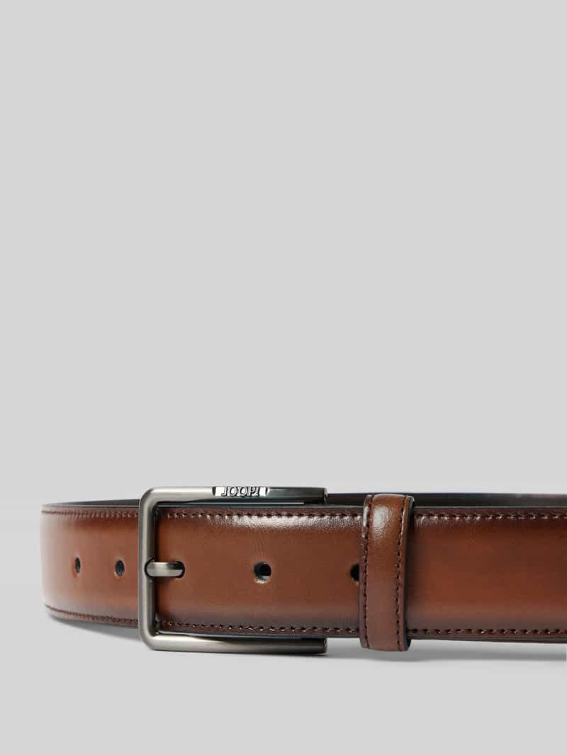 JOOP! Collection Leren riem met doorgestikte naden