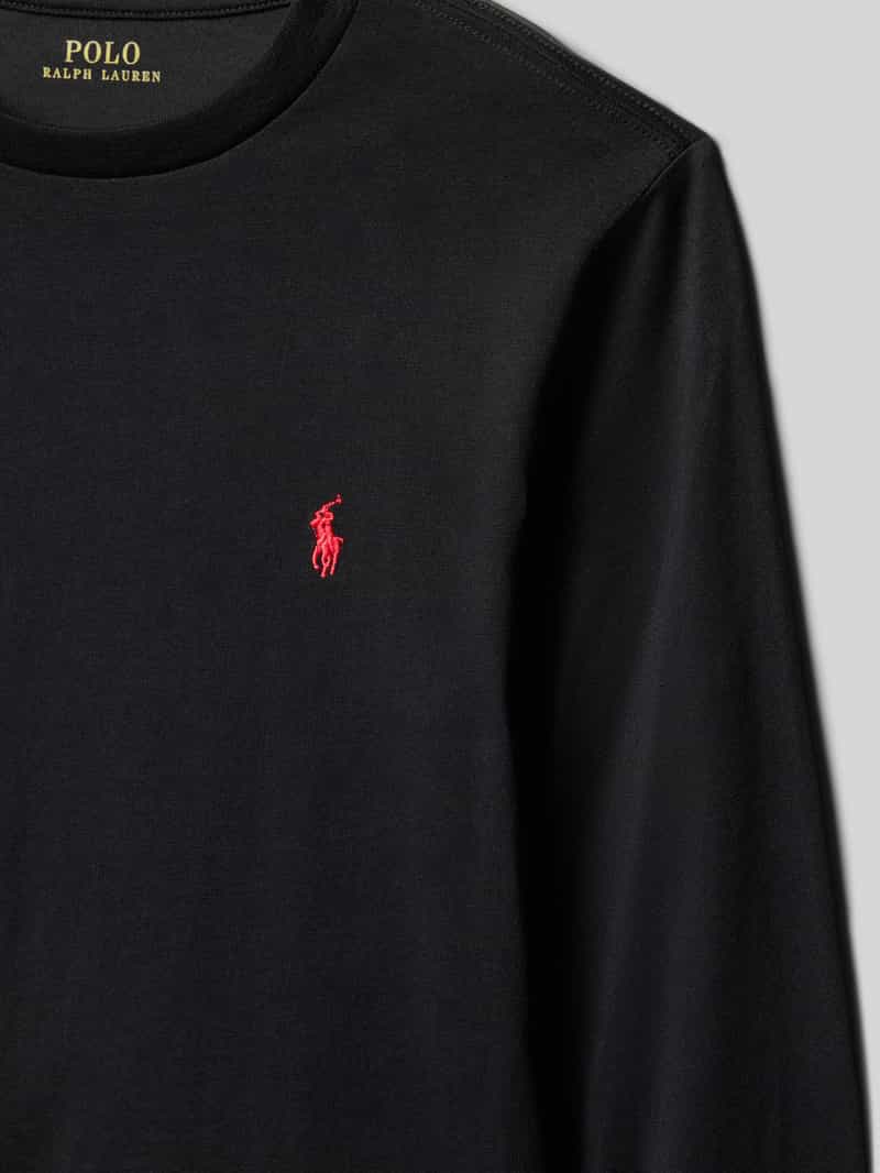 Polo Ralph Lauren Teens Shirt met lange mouwen ronde hals en labelstitching