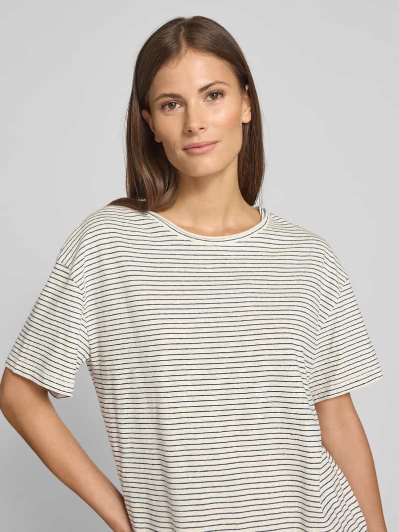 Tommy Hilfiger Relaxed fit T-shirt van een mix van linnen en katoen