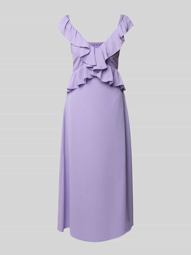 Vila Midi-jurk met volants model 'ELKE'