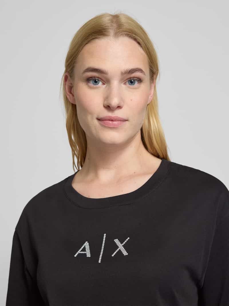 Armani Exchange T-shirt met labeldetail