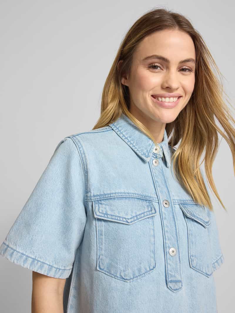 Jake*s Casual Knielange jeansjurk met opgestikte borstzakken
