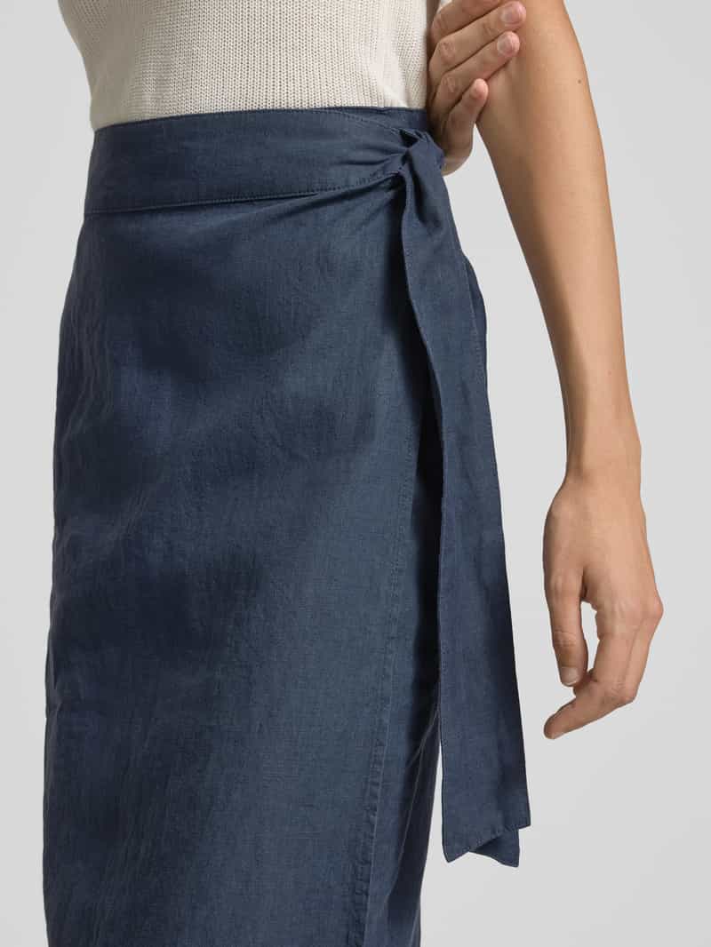 Marc O'Polo Uitlopende midirok in een wikkellook