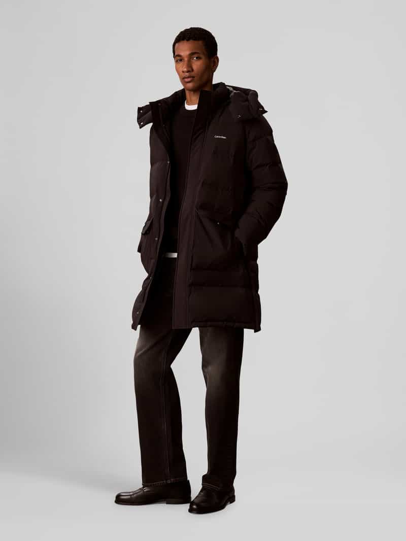 CK Calvin Klein Regular fit gewatteerd jack met afneembare capuchon