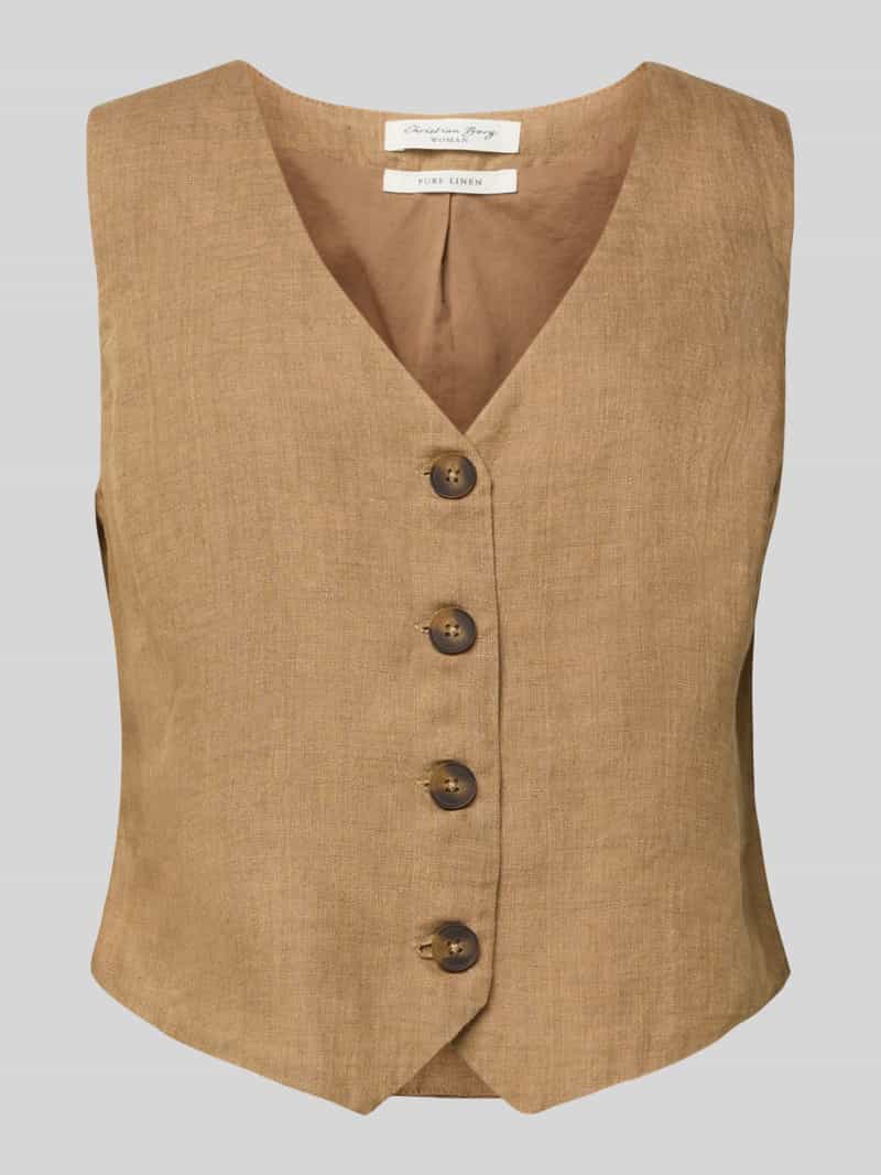 Christian Berg Woman Linnen gilet met V-hals