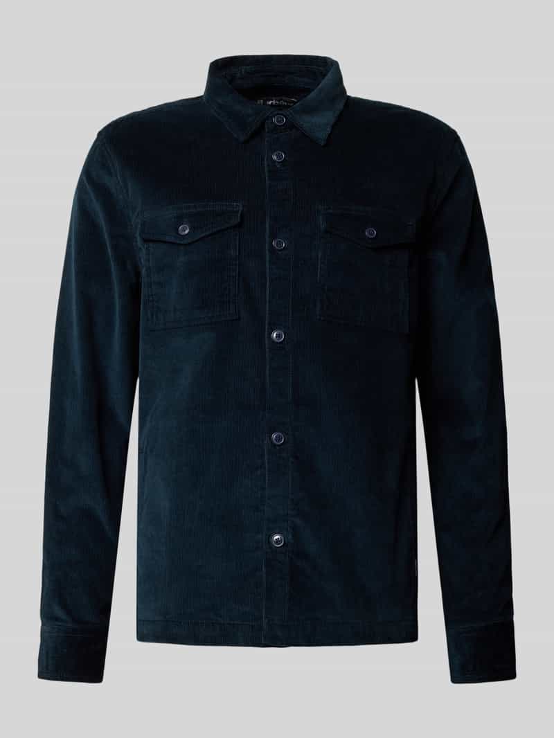 Barbour Regular fit ribcordoverhemd van katoenmix