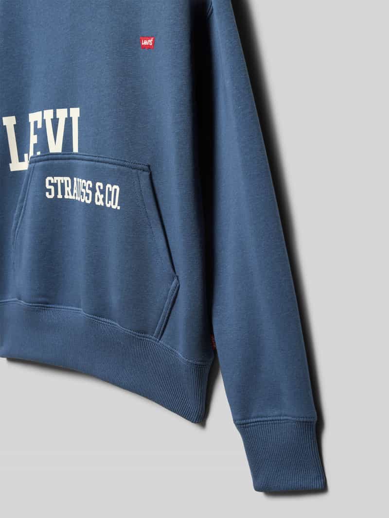 Levi s Kids Hoodie met labelstitching en kangoeroezak