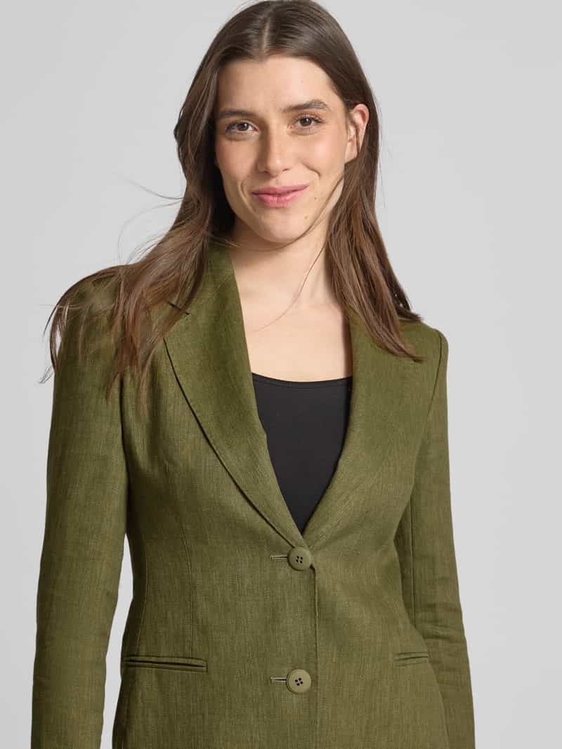 Max Mara Studio Linnen blazer met paspelzakken model 'MICIO'