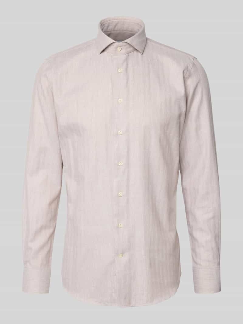 Profuomo Slim fit zakelijk overhemd met kentkraag